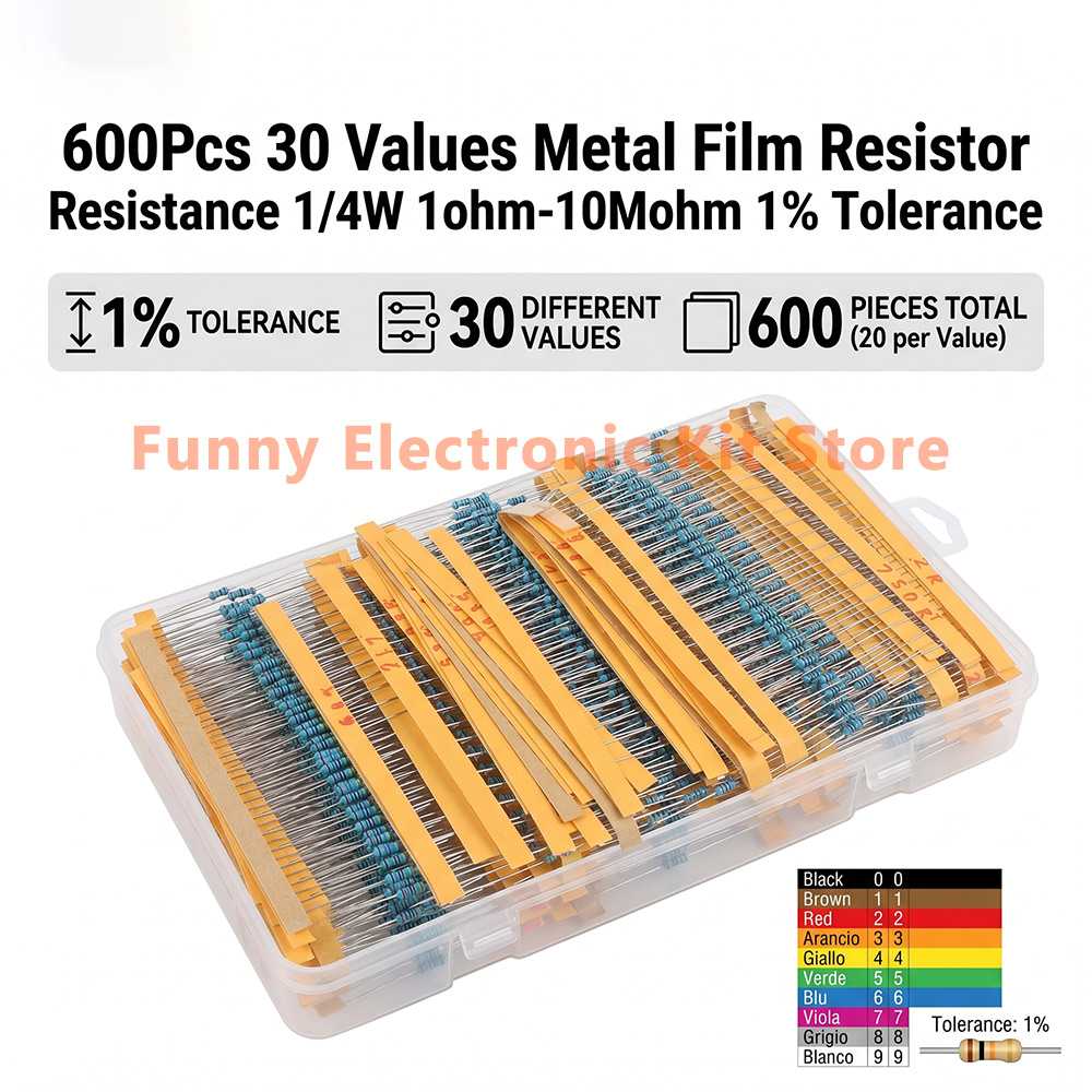 Resistor Kit 1 4W - Kit de Resistores de Filme Metálico
