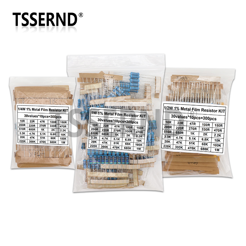 Resistor Kit 1 4W - 300 peças 1/4w 1/2w 1w 1%