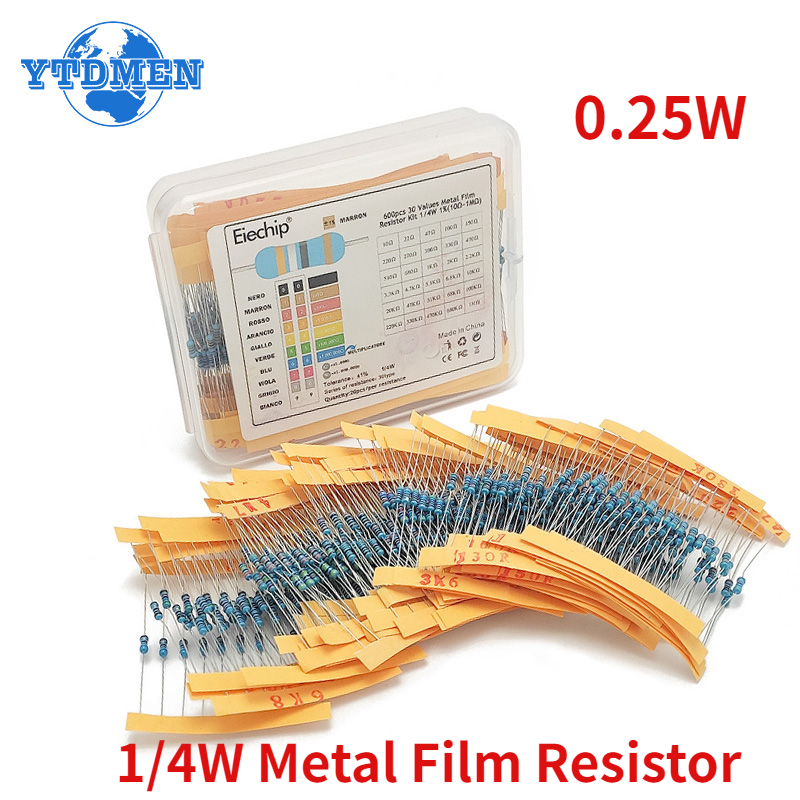 Resistor Kit 1 4W - 300-600PCS 1/4W Kit de resistor de