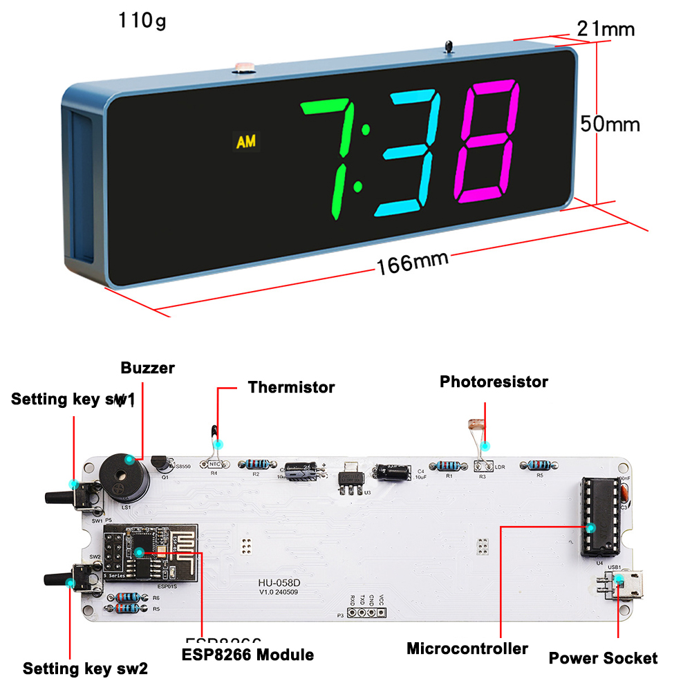 Colorido WiFi Kit Relógio Elet - Diy Electronics For Beginners avaliação e preço