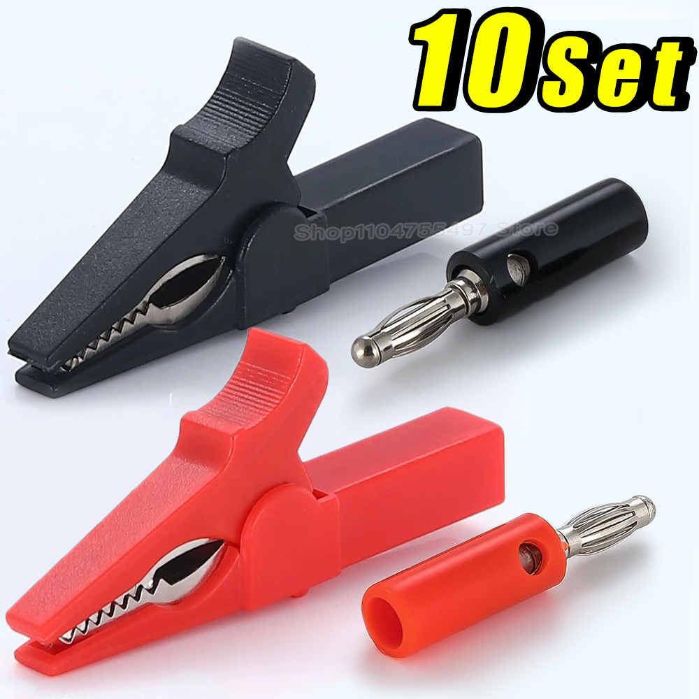 Clipe de jacaré com plugues de - Crocodile Clip Set avaliação e preço