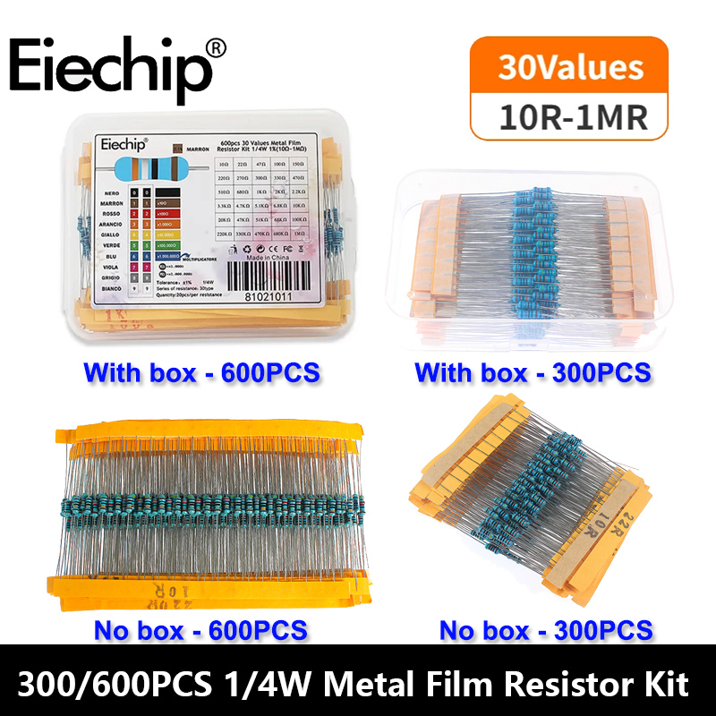 300/600 pces 1% conjunto de re - Resistor Kit 1 4W avaliação e preço