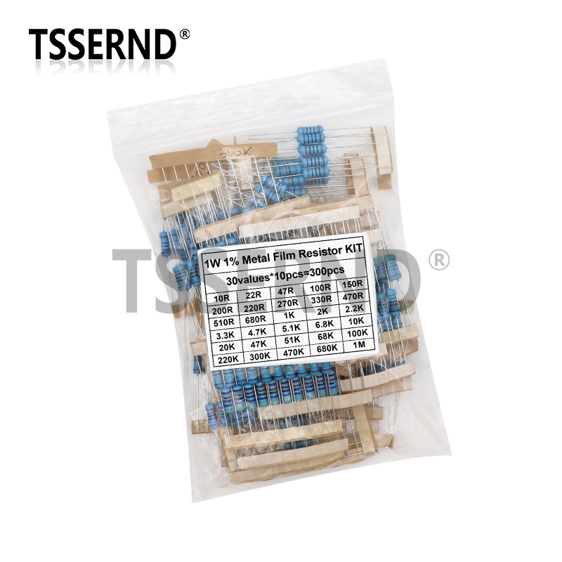 300 peças 1/4w 1/2w 1w 1% kit  - Resistor Kit 1 4W avaliação e preço