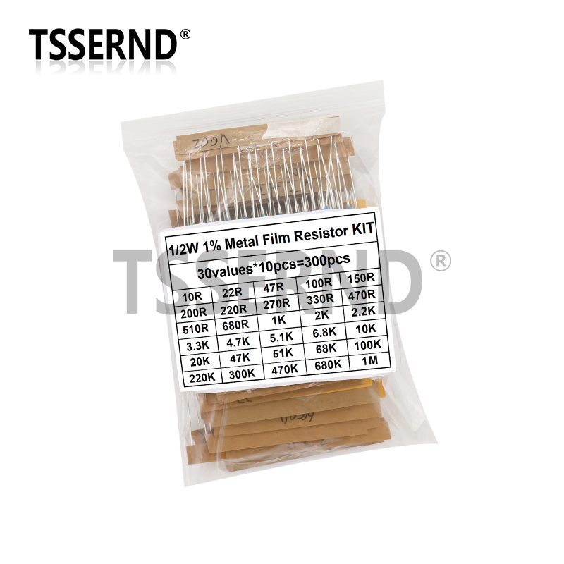 300 peças 1/4w 1/2w 1w 1% kit  - Resistor Kit 1 4W avaliação e preço