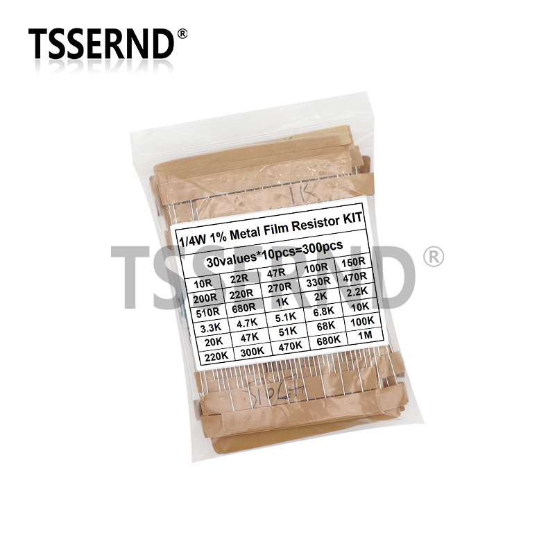 300 peças 1/4w 1/2w 1w 1% kit  - Resistor Kit 1 4W avaliação e preço