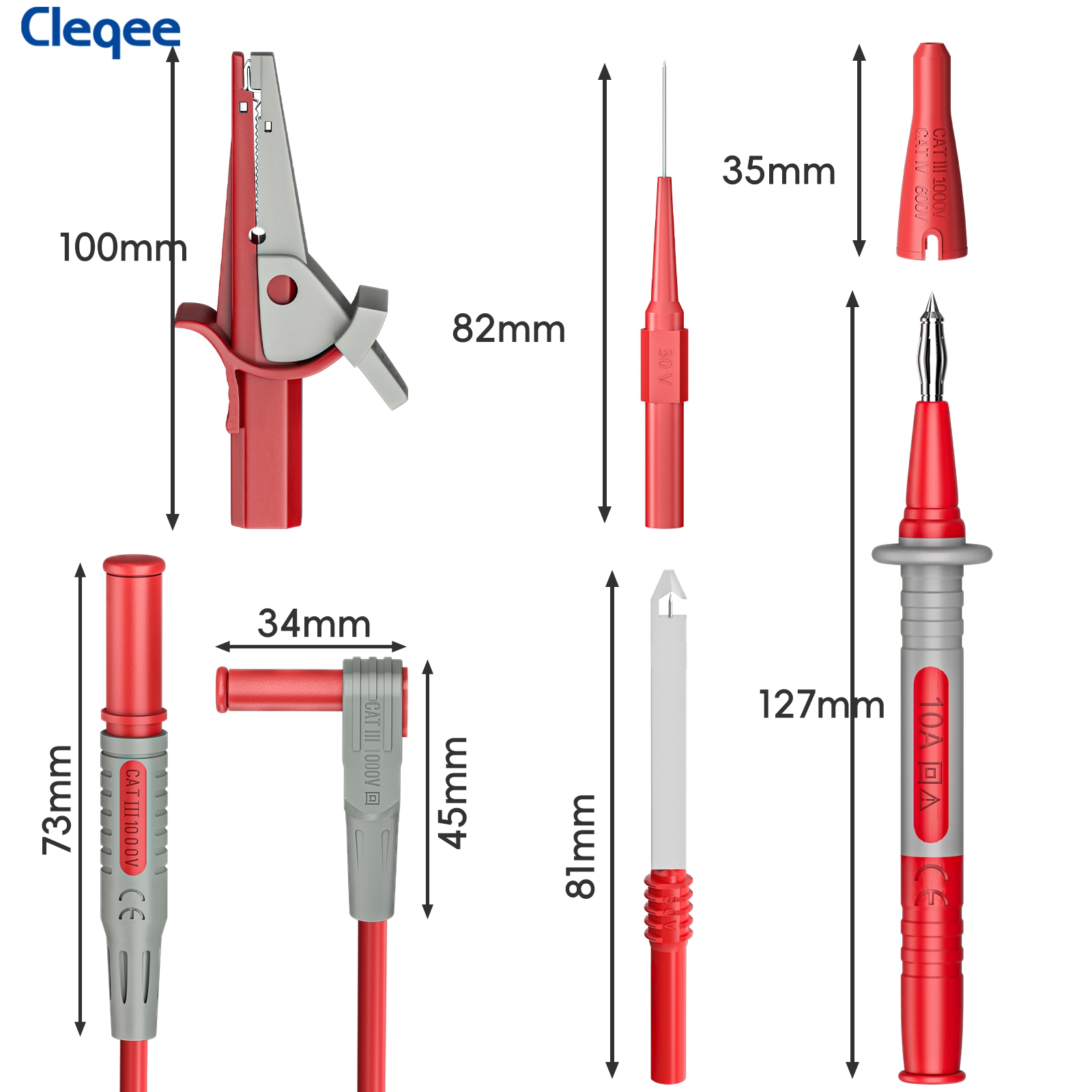 Cleqee ckt004 kit de chumbo de - Crocodile Clip Set avaliação e preço